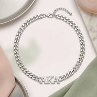 AKA Silver Chain Greek Letter Necklace