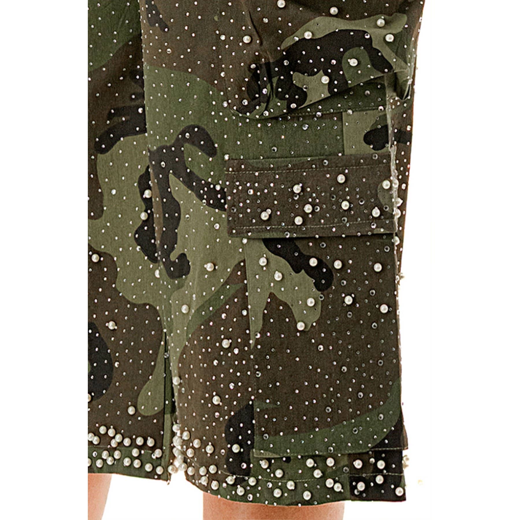 Camo Stones and Pearl Cargo Shorts