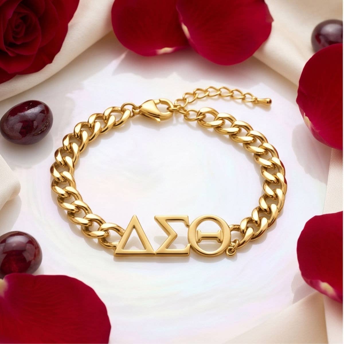 Delta Gold Chain Greek Letter Bracelet