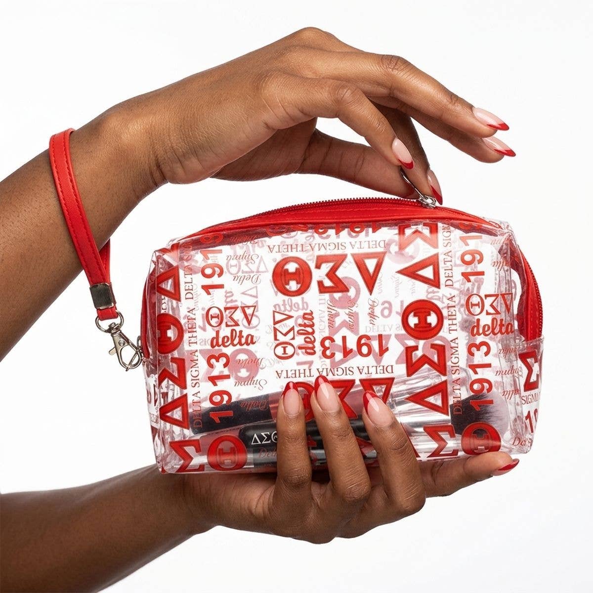 Delta Clear Graphic Print Makeup Pouch