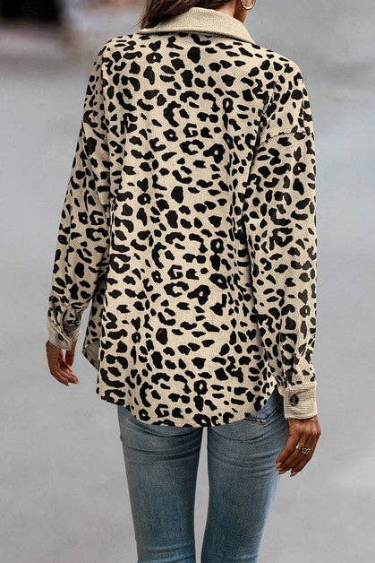 Leopard Lepal Open Front Jacket