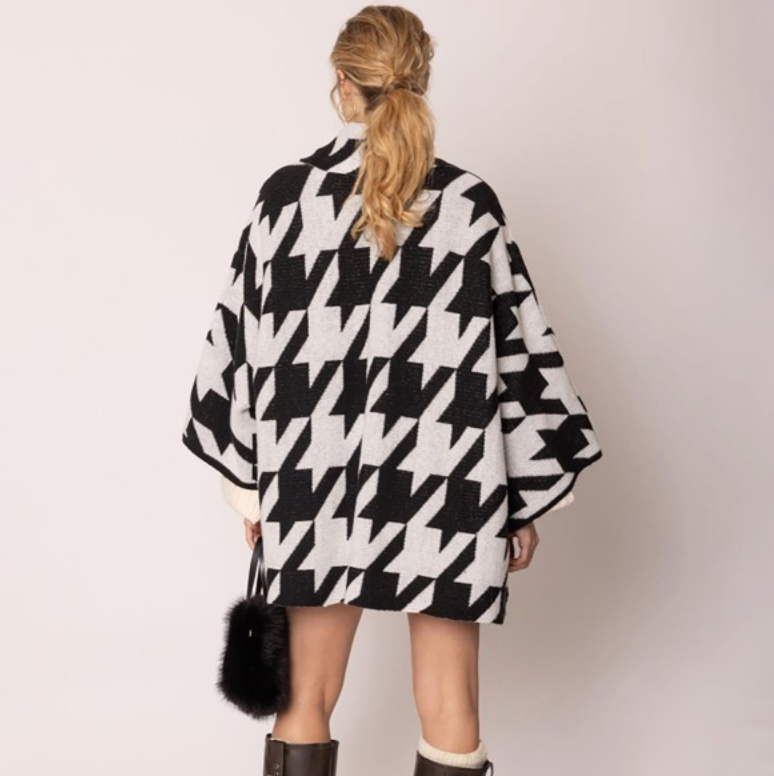 Houndstooth Soft Knit Kimono