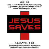 Jesus Save Red T-shirt Red/Black design