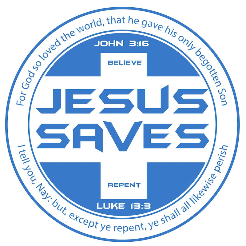 Jesus Save Light Blue T-shirt Blue/Dark Blue design