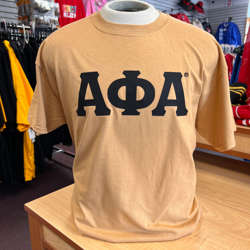Alpha 3D Letters Old Gold T-shirt