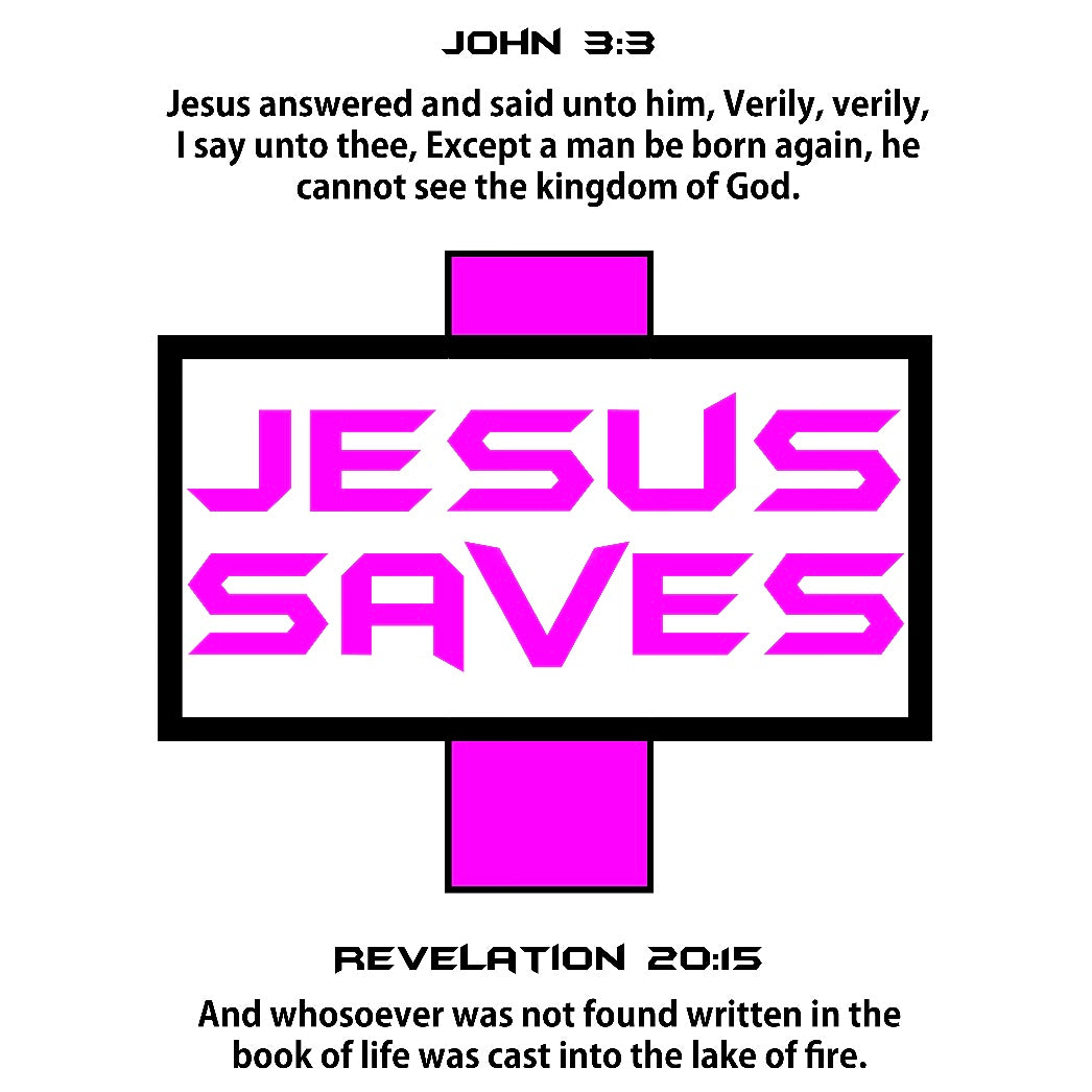 Jesus Save Gray T-shirt Pink/Black/White design