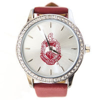 Delta Leather Band Watch w/Shield