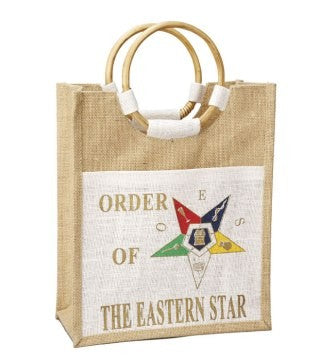 OES Order of The Eastern Star Mini Pocket Jute Bag
