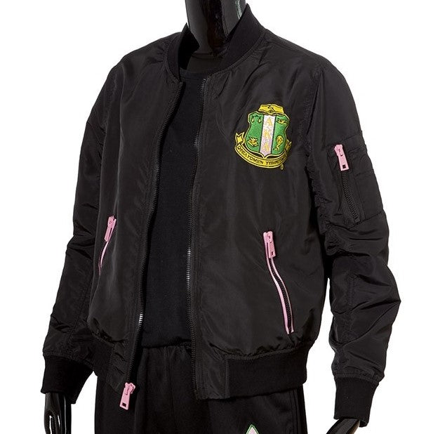 Aka satin bomber jacket new arrivals