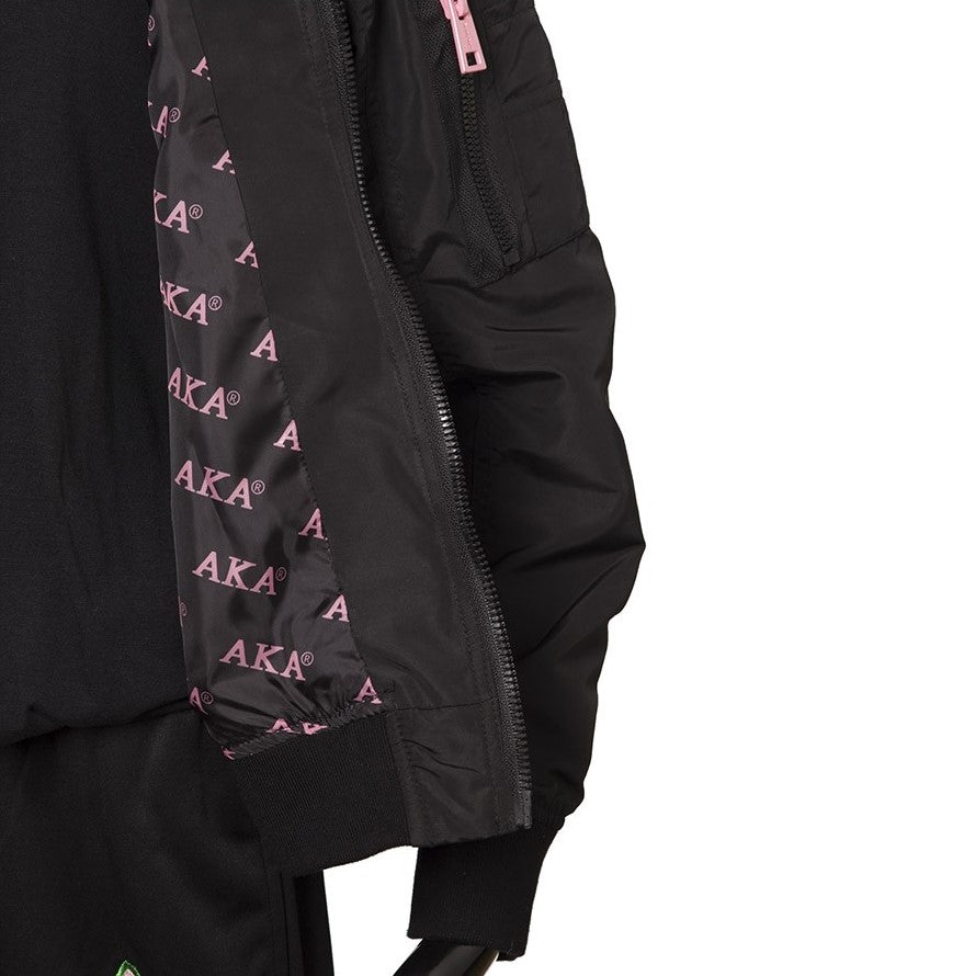 Aka satin discount bomber jacket