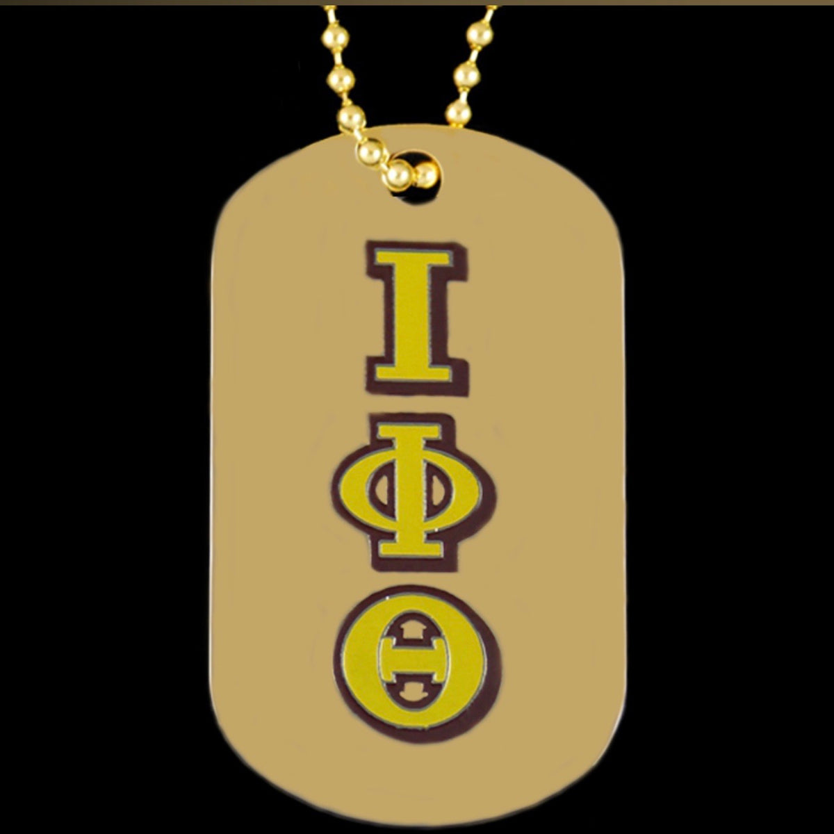 Iota Gold Double-Sided Dog-tag with Chain