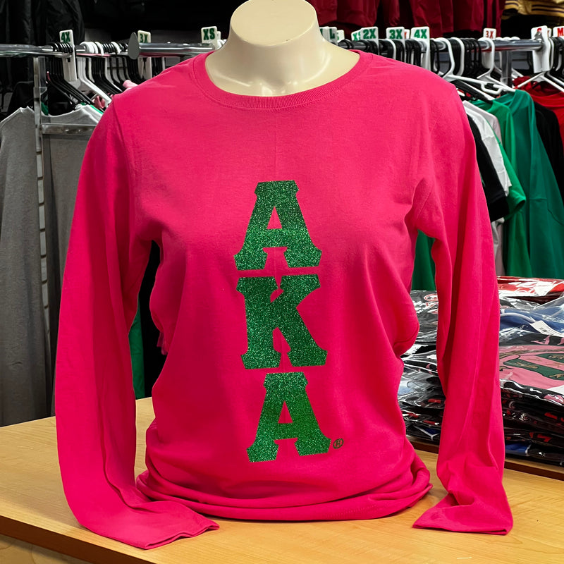 AKA Glit Vertical Letters L/S T-shirt