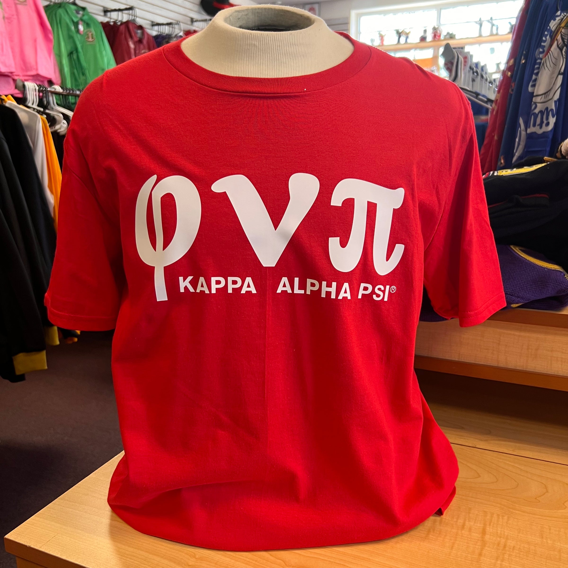 Udvidelse Telegraf Maiden Kappa Phi Nu Pi T-shirt Red – Distinctive Specialties