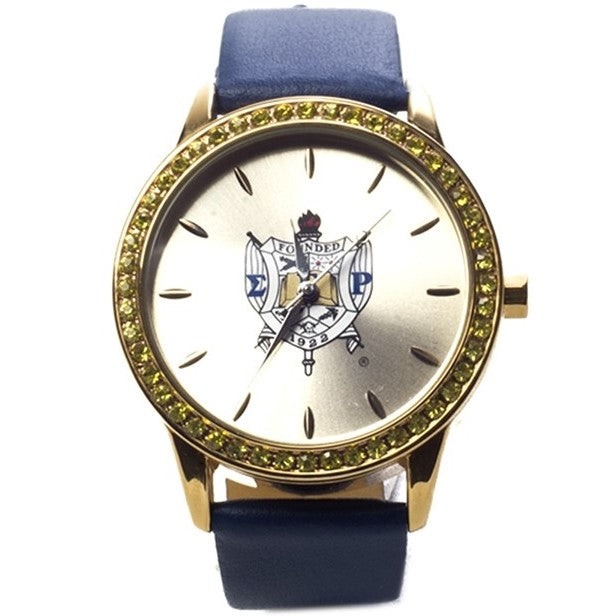 SGRho Leather Band Watch w/ Shield
